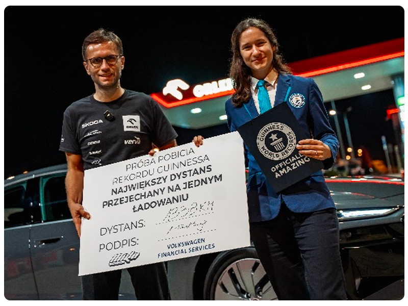 Record Audi A6 e-tron longue distance Photo du certificat de record